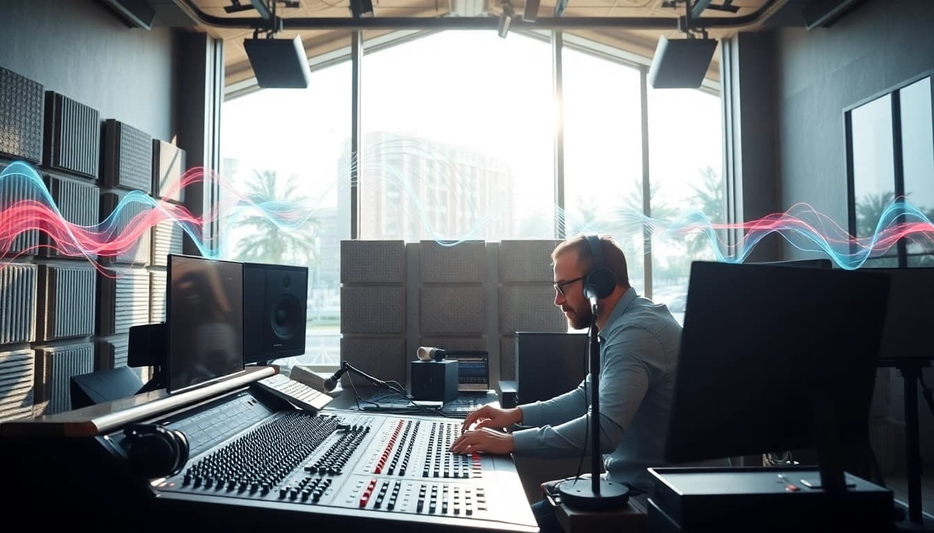 Optimize your tracks with online mastering in a professional audio studio environment.