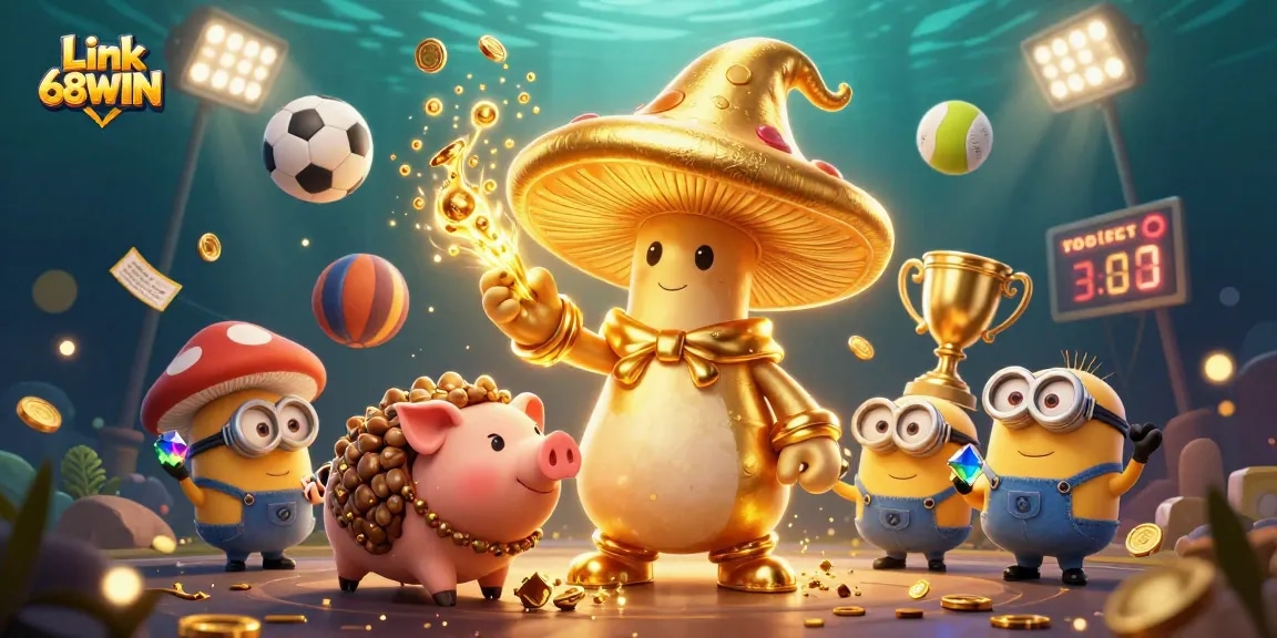 Engage in winning bets with Link 68WIN's dynamic casino experience featuring golden magic and treasures.
