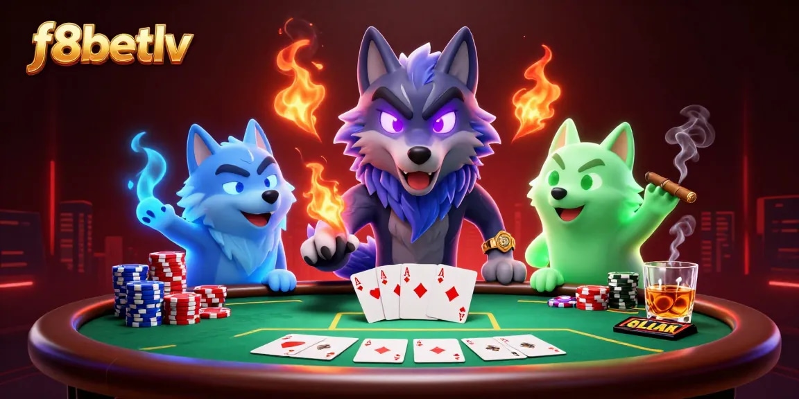 Experience thrilling poker action at f8betlv with ghostly wolves and vibrant casino elements