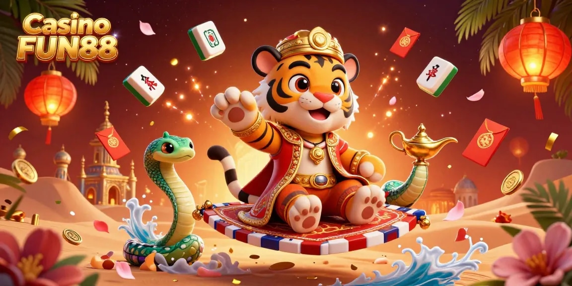 Engage in dynamic games at Casino FUN88 with our vibrant 3D illustration featuring a magical scene.