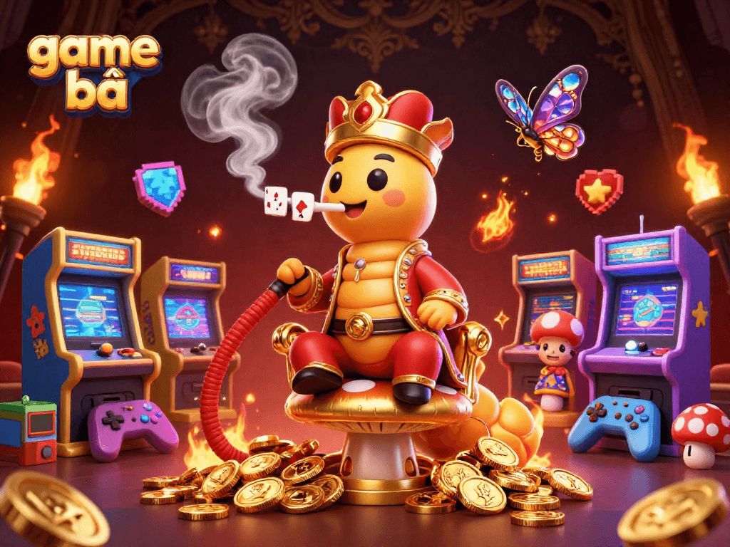 Experience the excitement with game bài in a vibrant 3D carnival of animated casino elements.