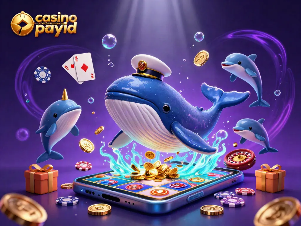 Engaging scene of animated marine characters celebrating at casino sites that support payid with gaming elements.