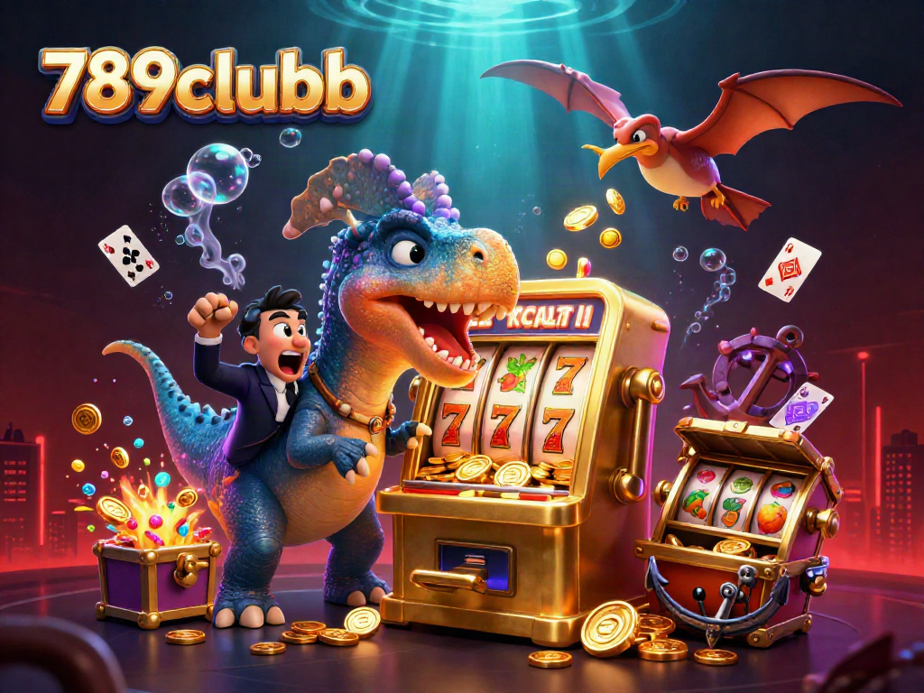 Join 789clubb as the pachycephalosaurus wins a jackpot with a golden slot machine.