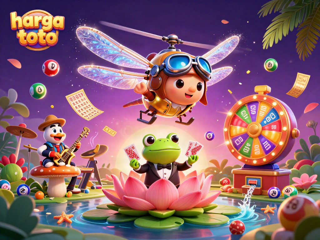 Engage players with harga toto at a vibrant lily pad casino featuring dynamic lottery elements.