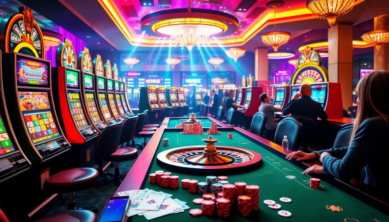 Visualize the excitement of Đăng nhập 888new with vibrant casino elements like slot machines and poker chips.