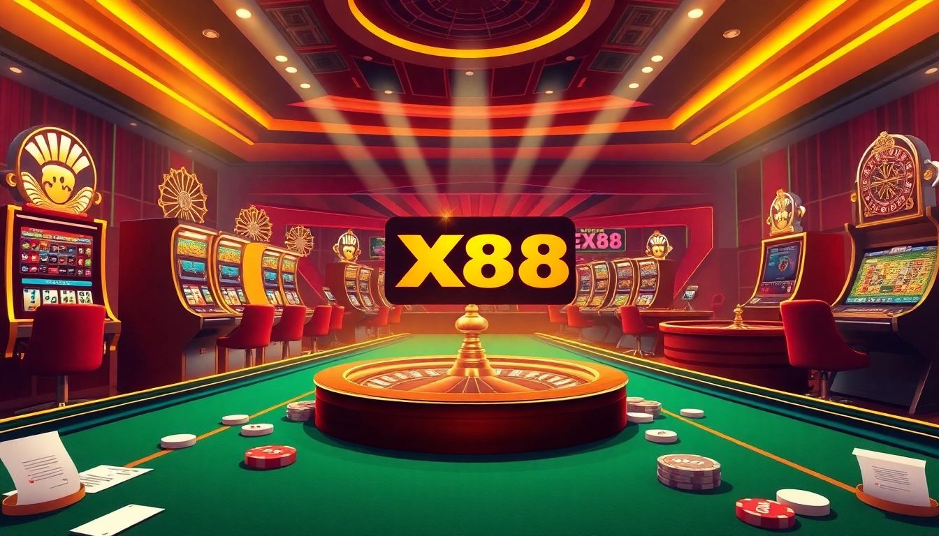 Experience the thrill of winning big with xx88 58k in an elegant online casino environment featuring interactive games and vibrant colors.
