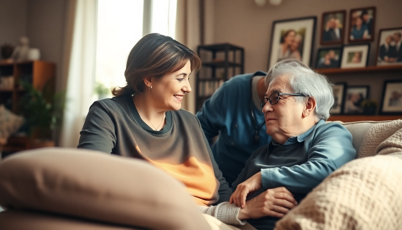 Elderly in home care near me: Compassionate caregivers support elderly clients in a warm, inviting environment.
