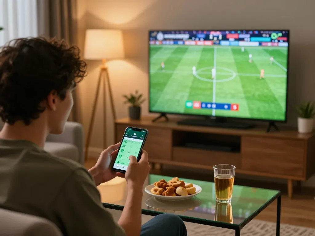 Users engaging with SOCOLIVE app for live sports betting during an exciting soccer match.