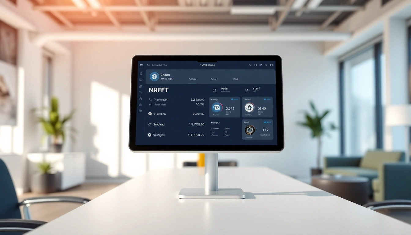 Manage transactions efficiently with this Solana Wallet interface in a modern office.
