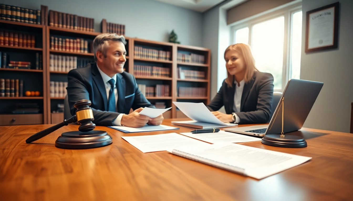 Clearwater truck accident lawyer providing legal advice in an elegant office setting.