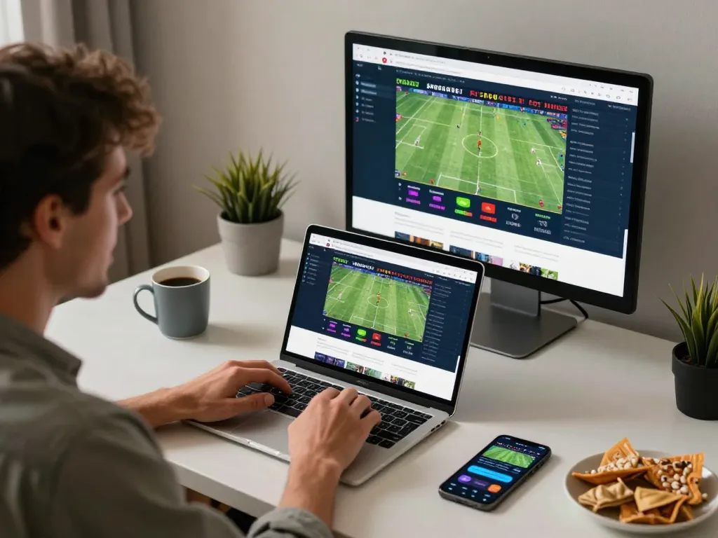 KQBD live sports betting featuring a user placing bets on a laptop, showcasing excitement and strategy.