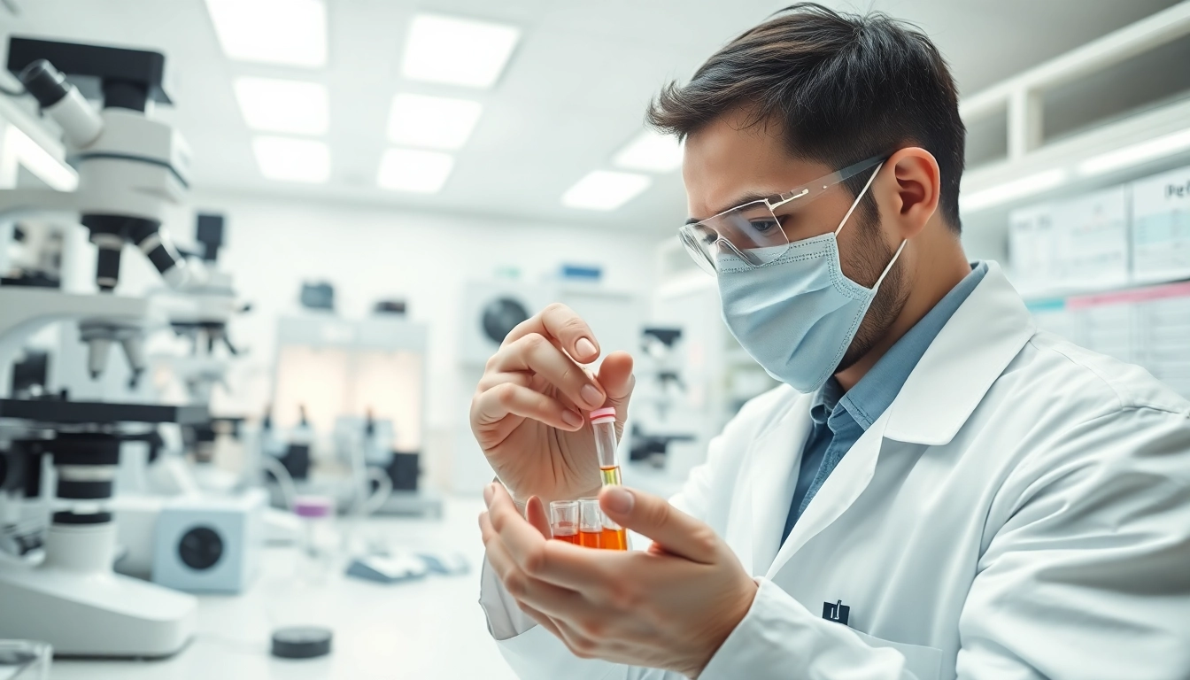 Analyze peptide samples at https://hydroresearchpeptides.com/ in a bright, professional laboratory.