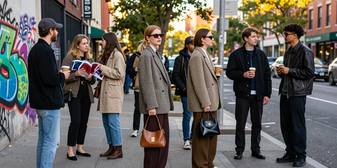 Fashion tips showcased through stylish individuals in an urban setting, emphasizing diverse outfits and personal expression.