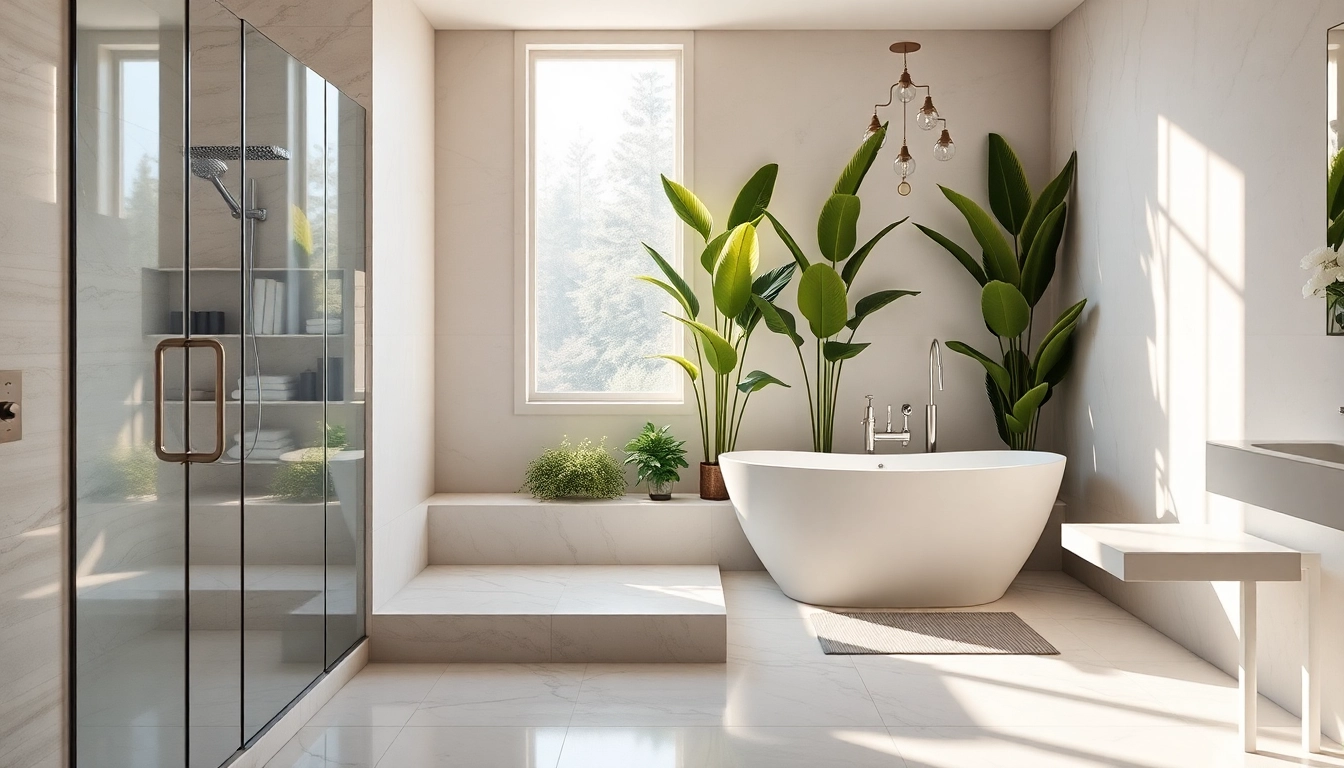 Bathroom remodelling featuring a modern design with elegant fixtures and a sunlit ambiance.