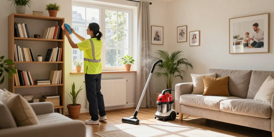 Residential cleaning by Skenda Reinigungen in Bern, showcasing a spotless living room environment.