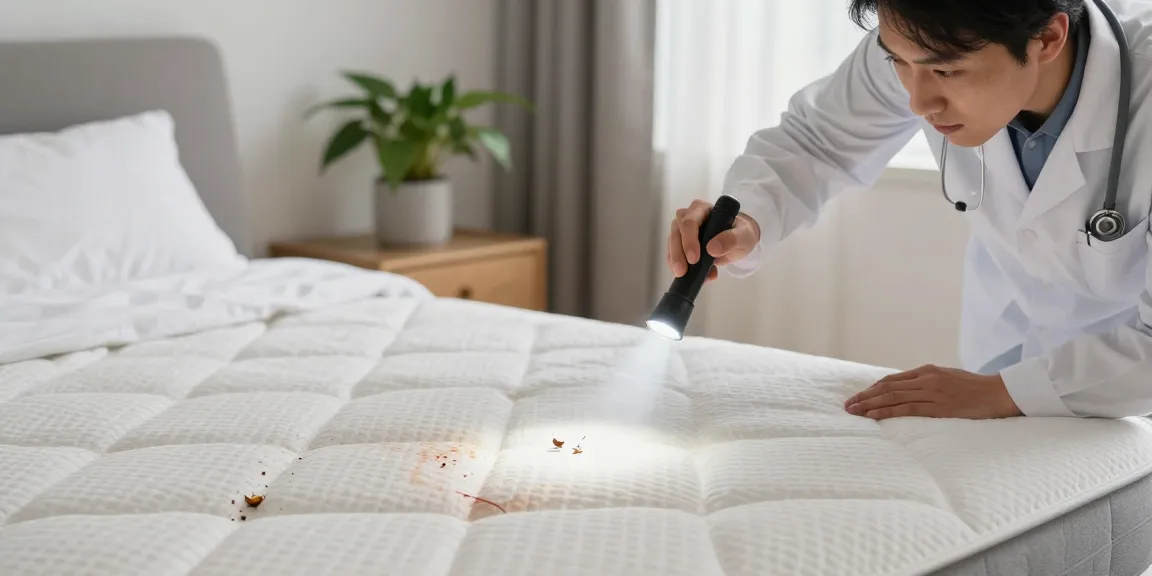 Visual inspection for bed bug removal in a bedroom with expert advice