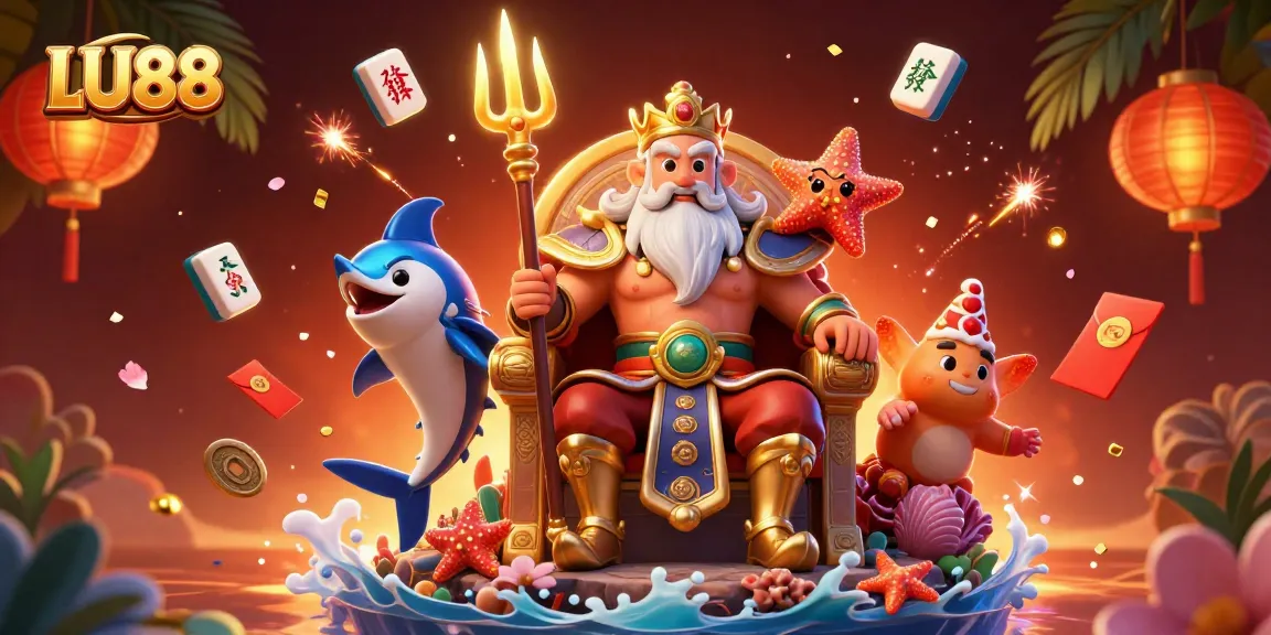 LU88 invites players to engage in vibrant casino adventures with colorful imagery and game elements.
