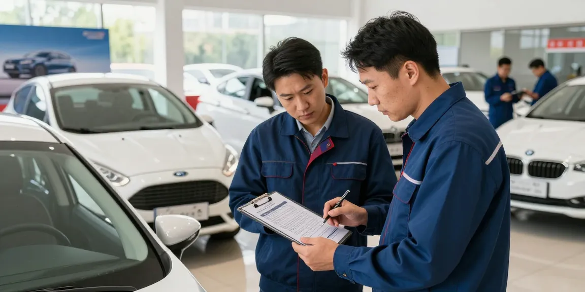 Customer using the best car history check UK to assess a vehicle with a mechanic.