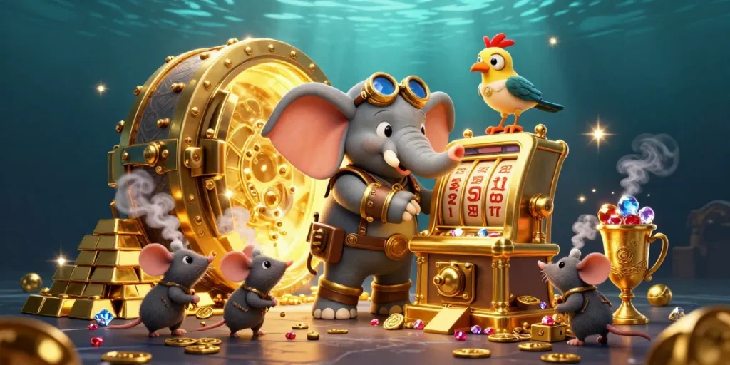 Experience thrilling gameplay with Link Sunwin's vibrant casino scene filled with treasures and excitement.