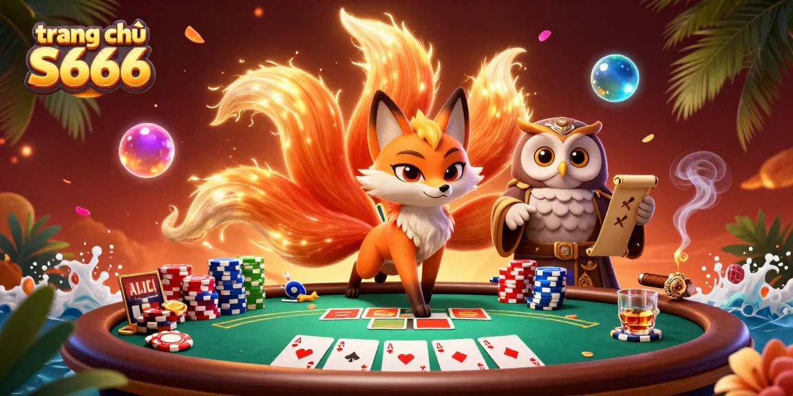 Experience the excitement of gaming at trang chủ S666 with vibrant characters and poker elements.