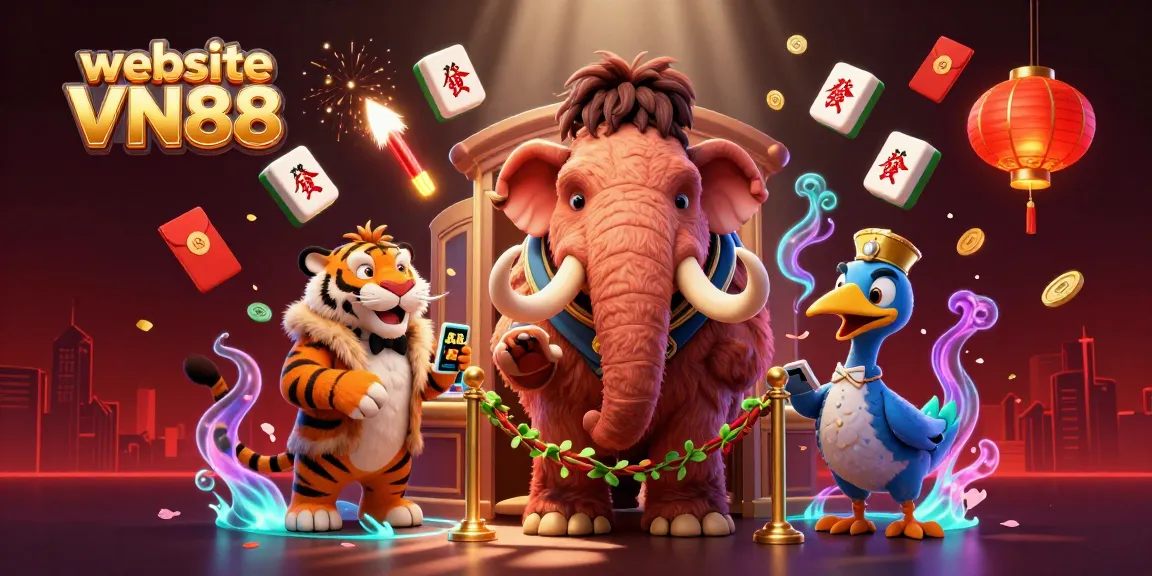 Engage with exciting gameplay at website VN88, featuring colorful casino characters and dynamic game elements.