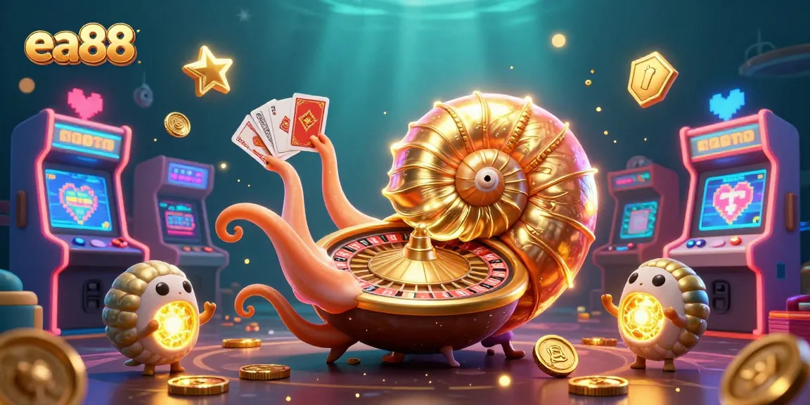 Engage with the thrilling world of ea88 in a vibrant, colorful casino scene full of exciting gaming elements.