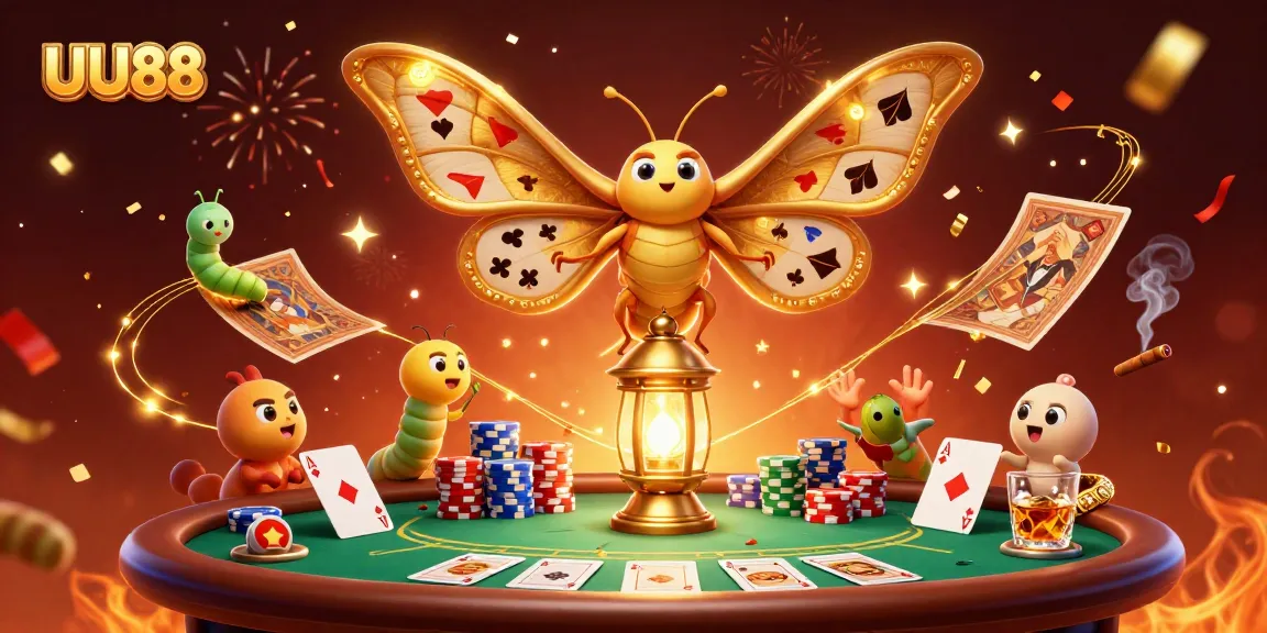 Experience exciting gameplay at UU88 with a mesmerizing 3D casino scene featuring golden card suits.