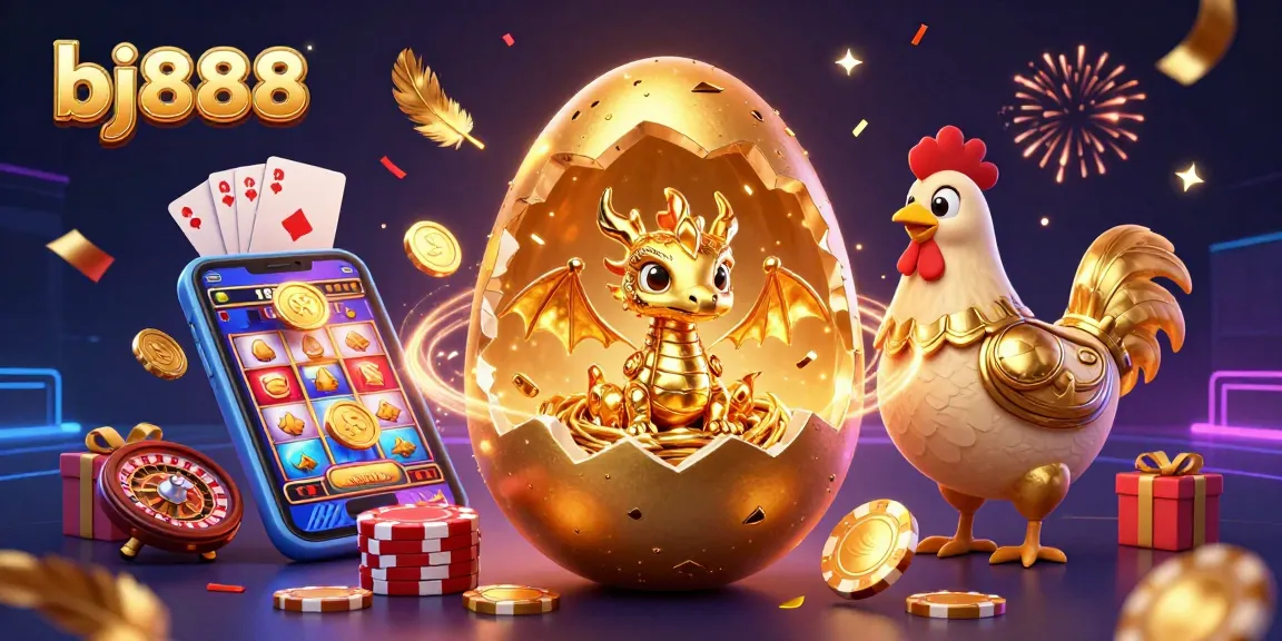 Experience exciting gameplay and rewards at bj888 with a dynamic casino-themed illustration.