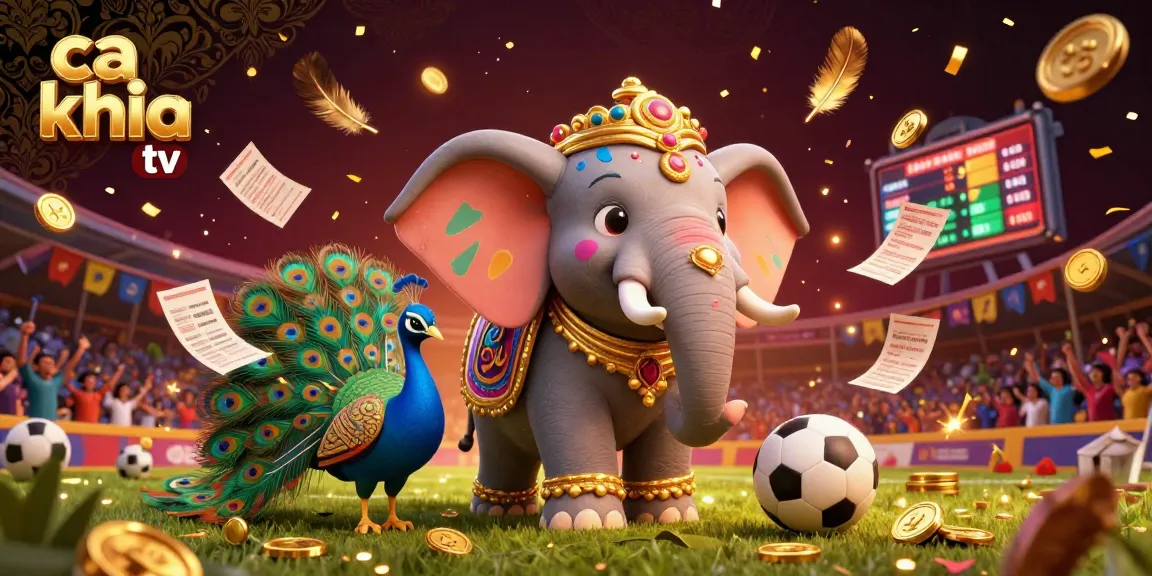 Engage in thrilling sports betting action with ca khia tv featuring dynamic characters and vibrant stadium elements.