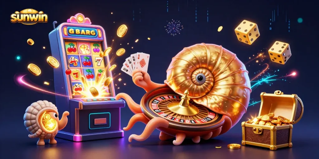 Win big with sunwin in vibrant casino scenes featuring dynamic game elements.